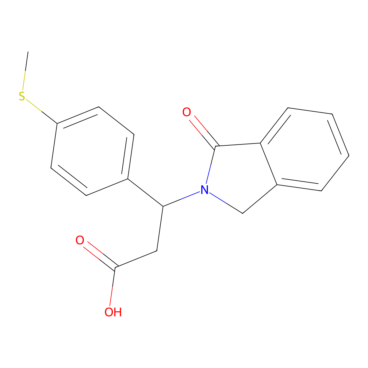 3-(4-methylsulfanylphenyl)-3-(3-oxo-1H-isoindol-2-yl)propanoic Acid molecular structure, CAS 439121-08-1