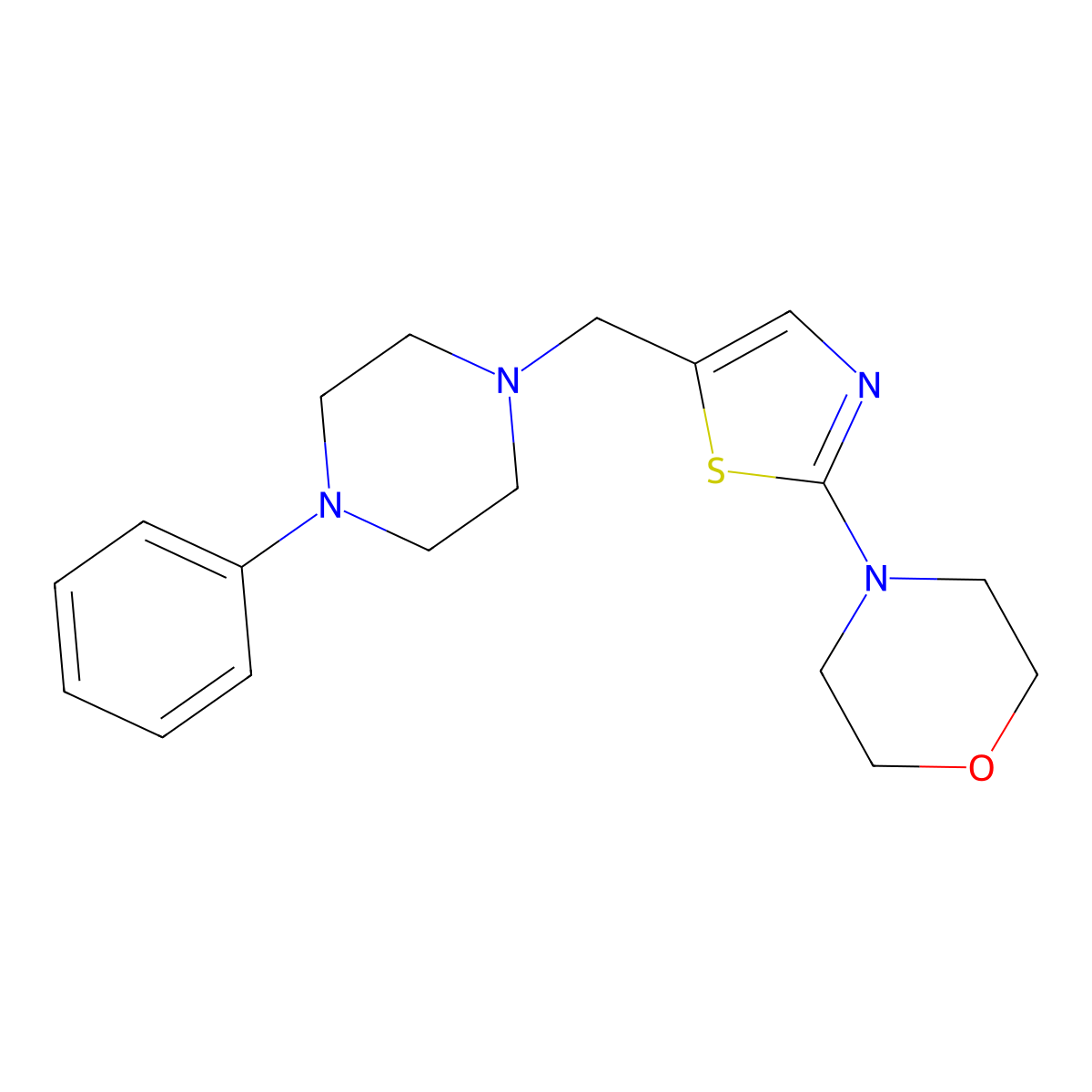 4-{5-[(4-Phenylpiperazino)methyl]-1,3-thiazol-2-yl}morpholine molecular structure, CAS 439121-09-2