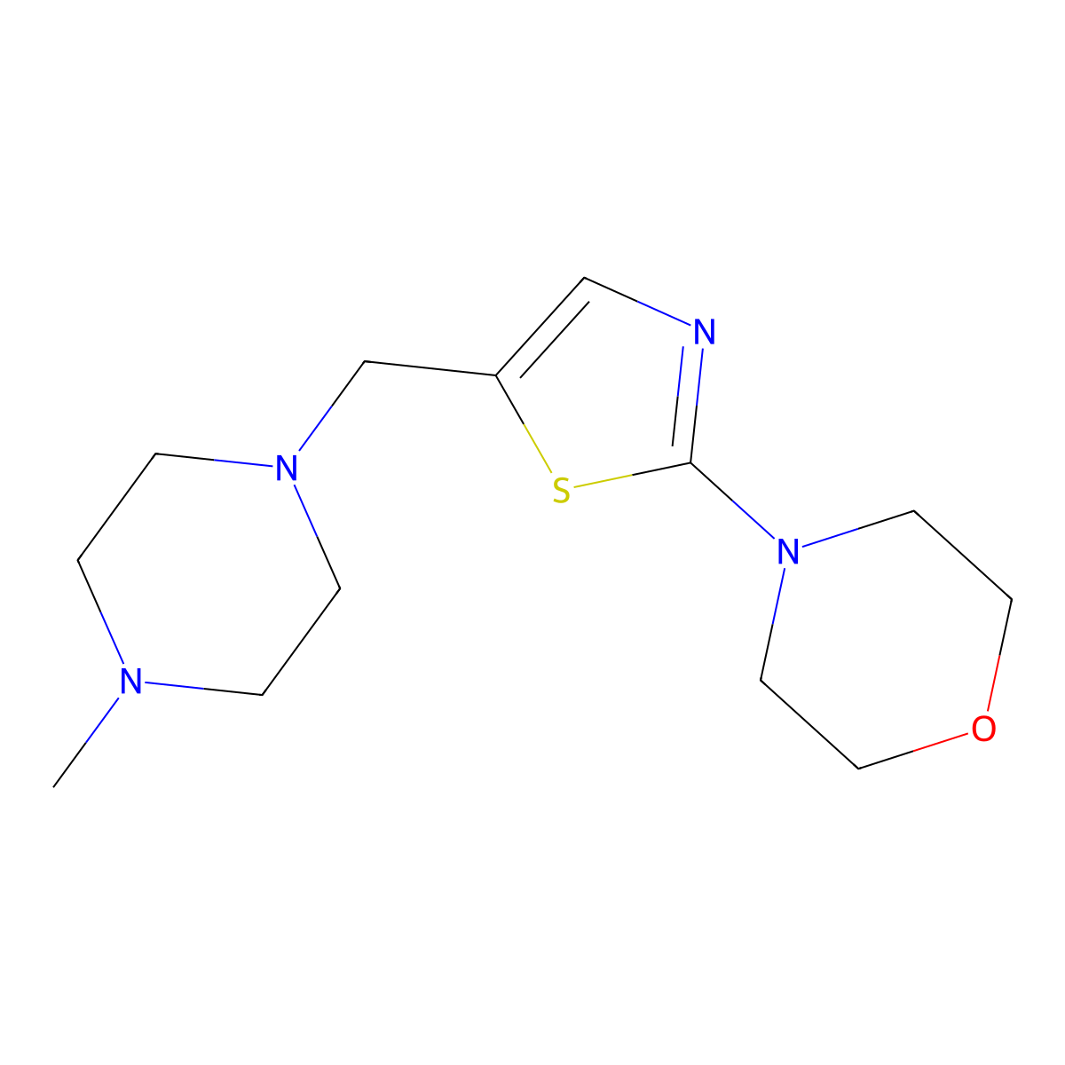 4-{5-[(4-Methylpiperazino)methyl]-1,3-thiazol-2-yl}morpholine molecular structure, CAS 439121-13-8