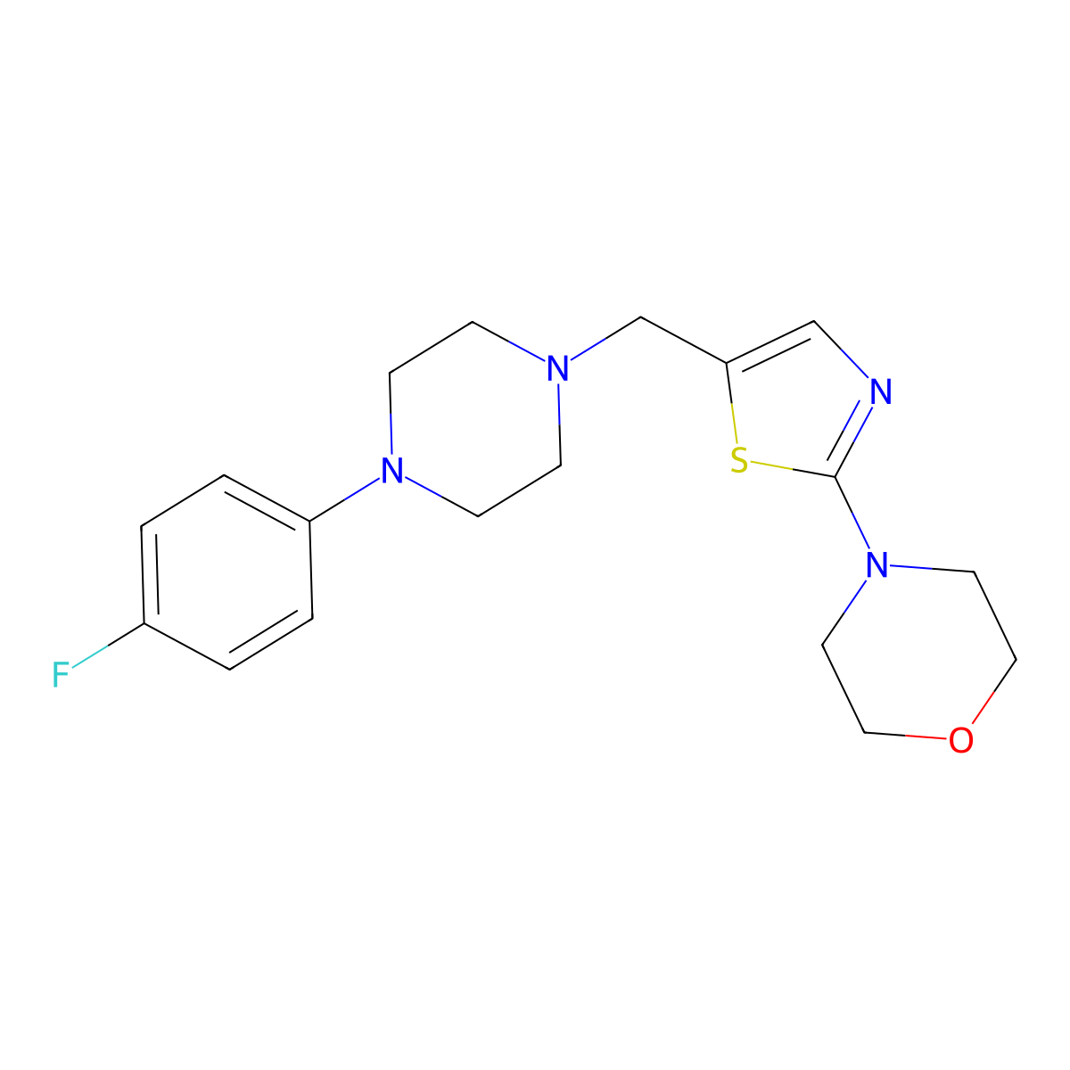4-(5-{[4-(4-Fluorophenyl)piperazino]methyl}-1,3-thiazol-2-yl)morpholine molecular structure, CAS 439121-17-2
