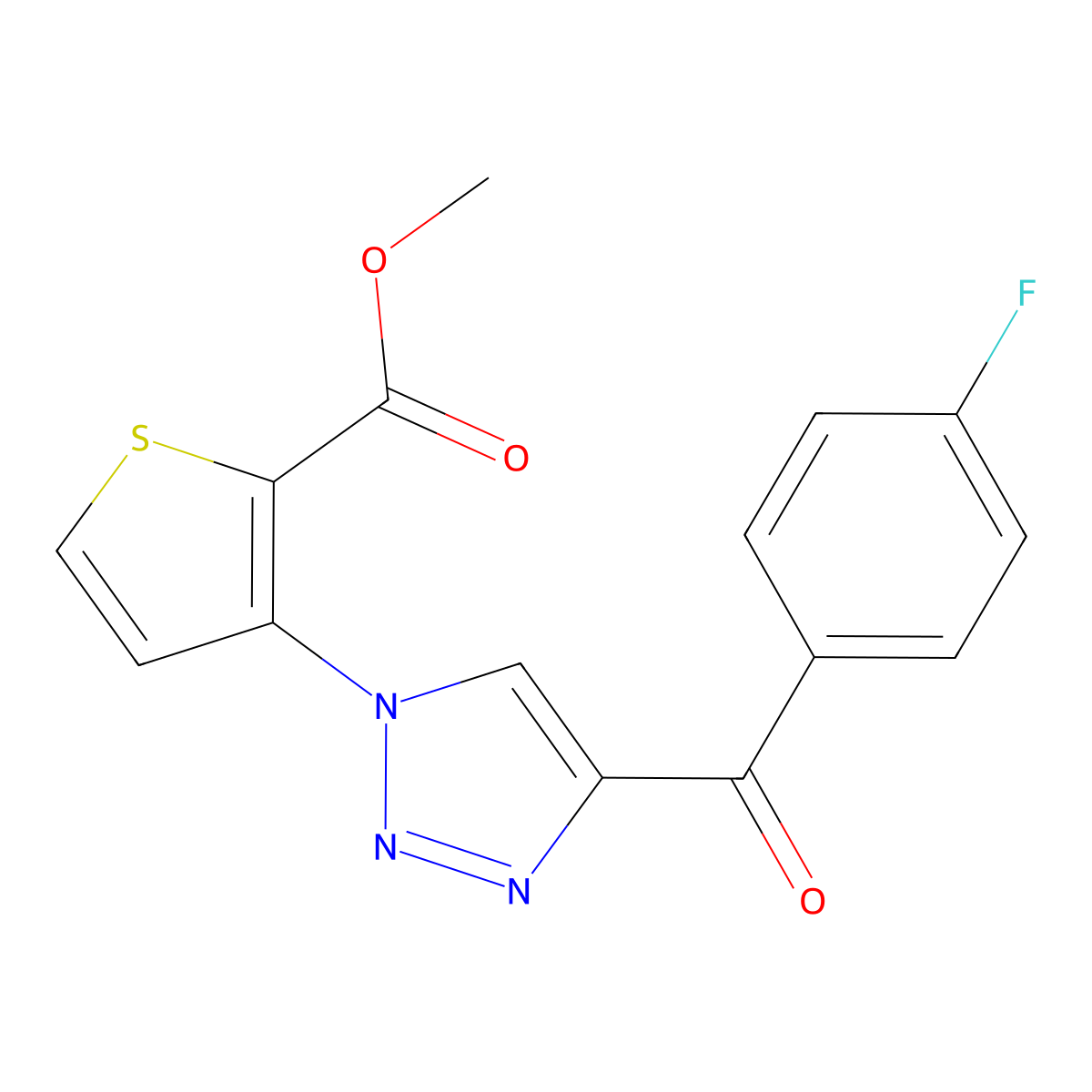 methyl 3-[4-(4-fluorobenzoyl)-1H-1,2,3-triazol-1-yl]-2-thiophenecarboxylate molecular structure, CAS 439121-25-2