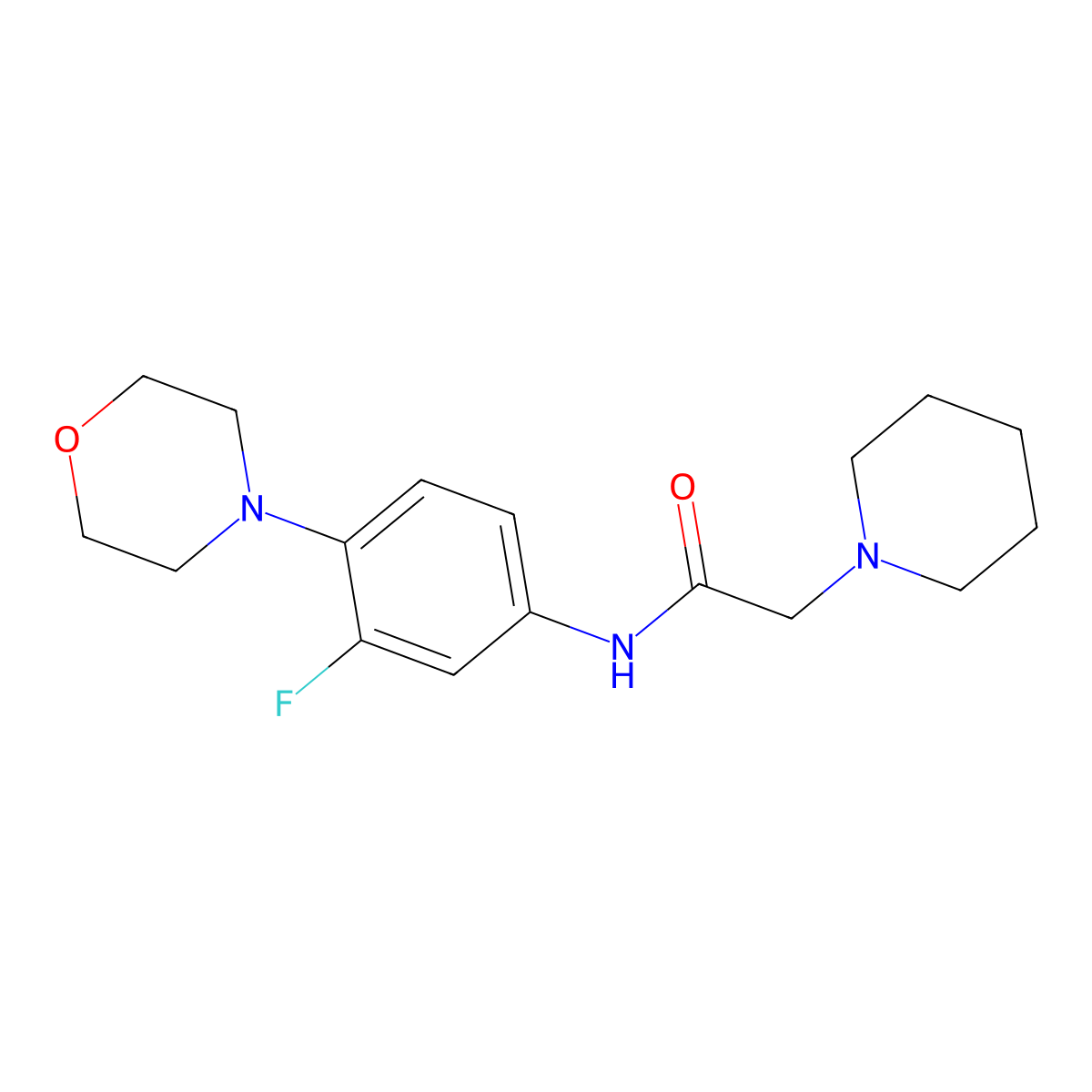 N-(3-fluoro-4-morpholinophenyl)-2-piperidinoacetamide molecular structure, CAS 439121-32-1