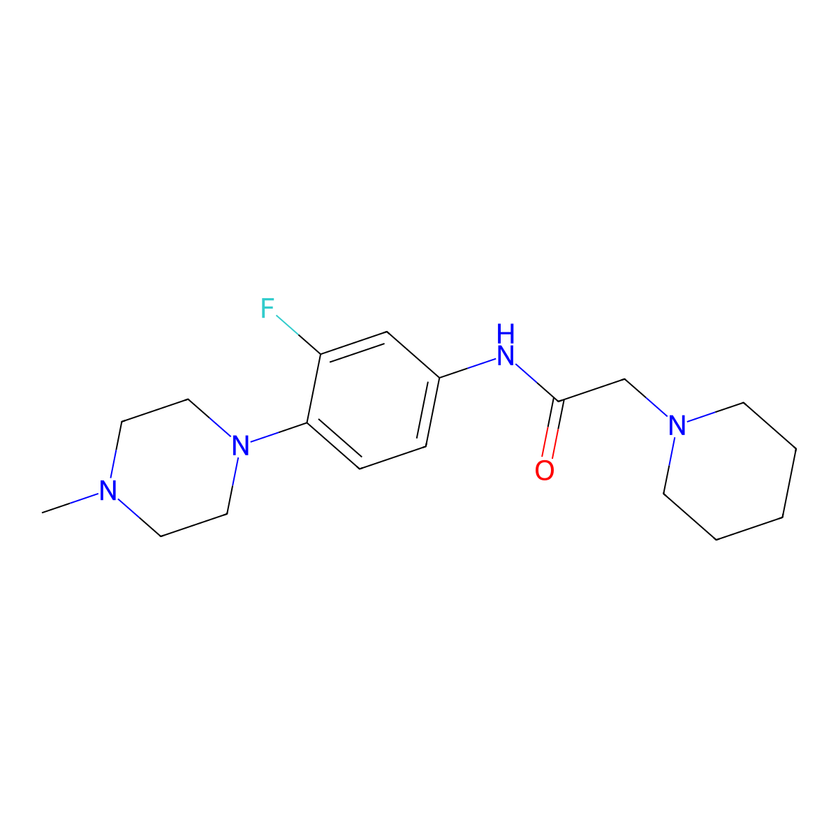 N-[3-fluoro-4-(4-methylpiperazino)phenyl]-2-piperidinoacetamide molecular structure, CAS 439121-35-4