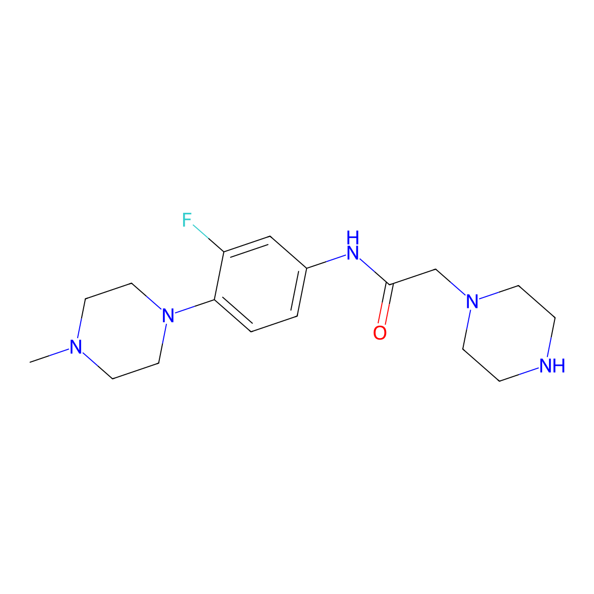 N-[3-fluoro-4-(4-methylpiperazino)phenyl]-2-piperazinoacetamide molecular structure, CAS 439121-36-5