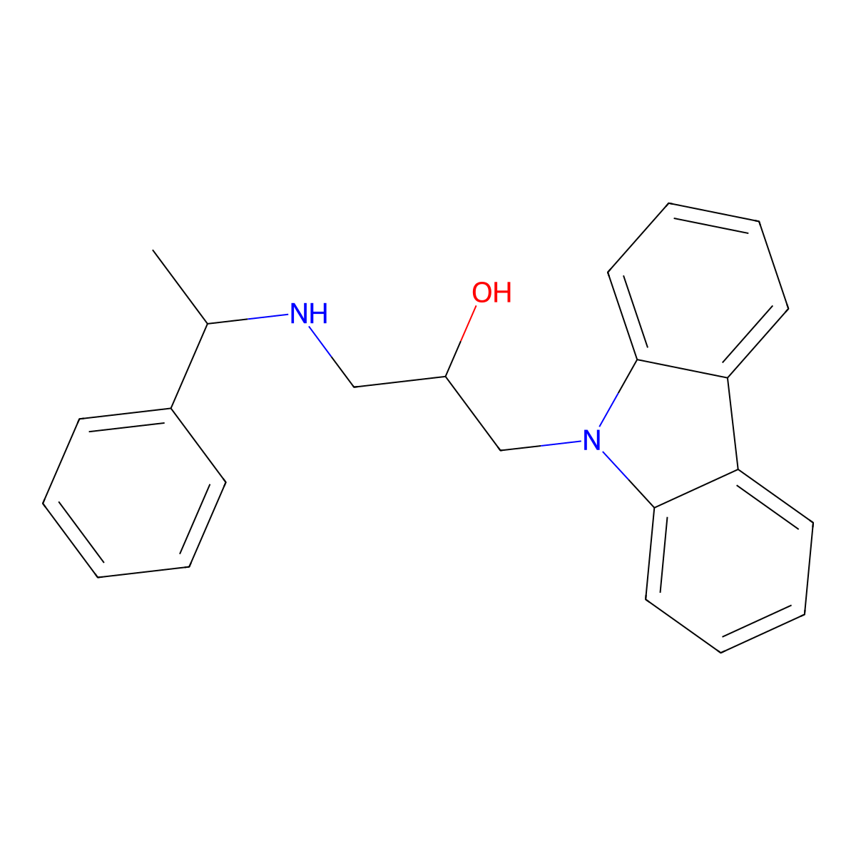 1-Carbazol-9-yl-3-(1-phenylethylamino)propan-2-ol molecular structure, CAS 439125-64-1