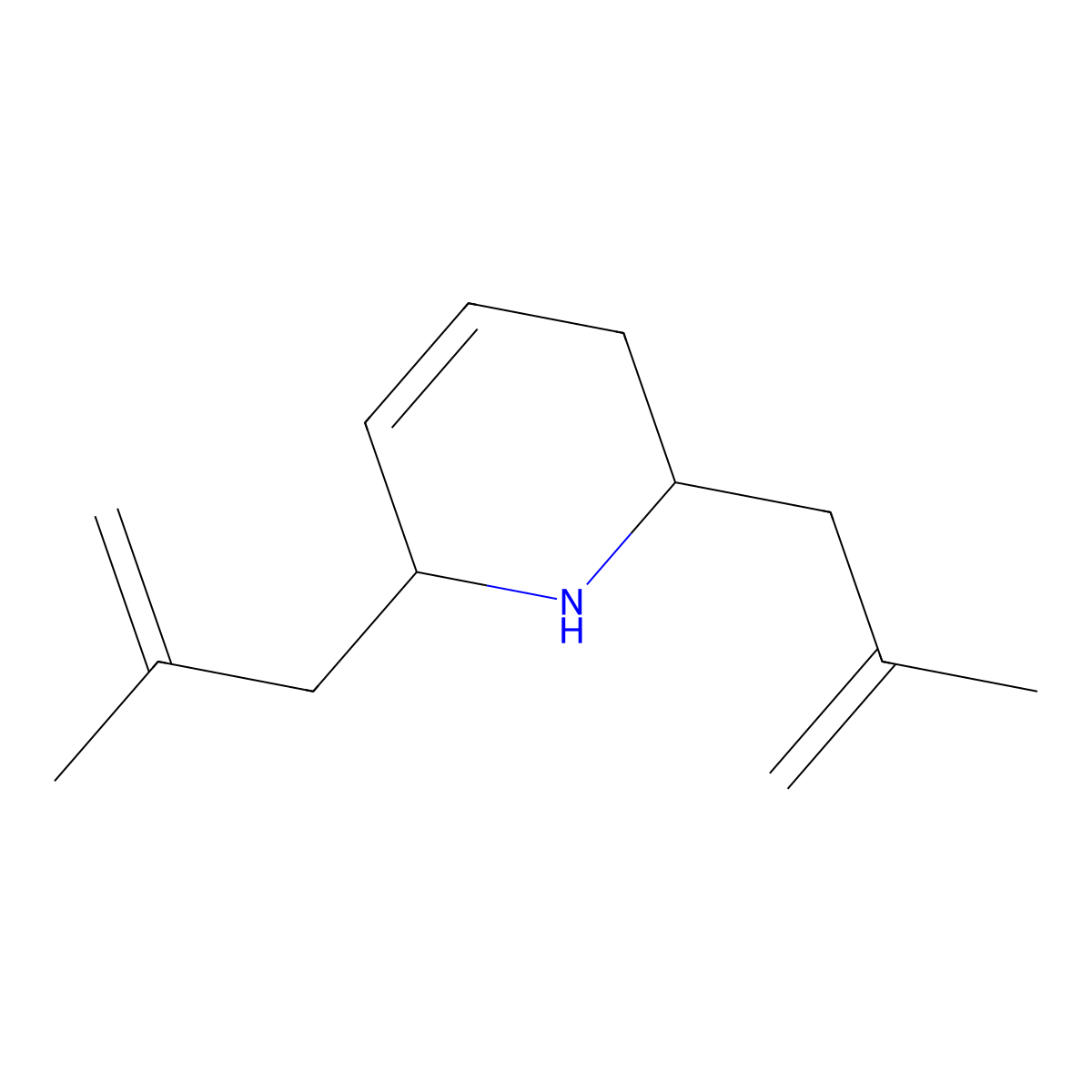 2,6-Bis-(2-methyl-allyl)-1,2,3,6-tetrahydro-pyridine molecular structure, CAS 439125-79-8