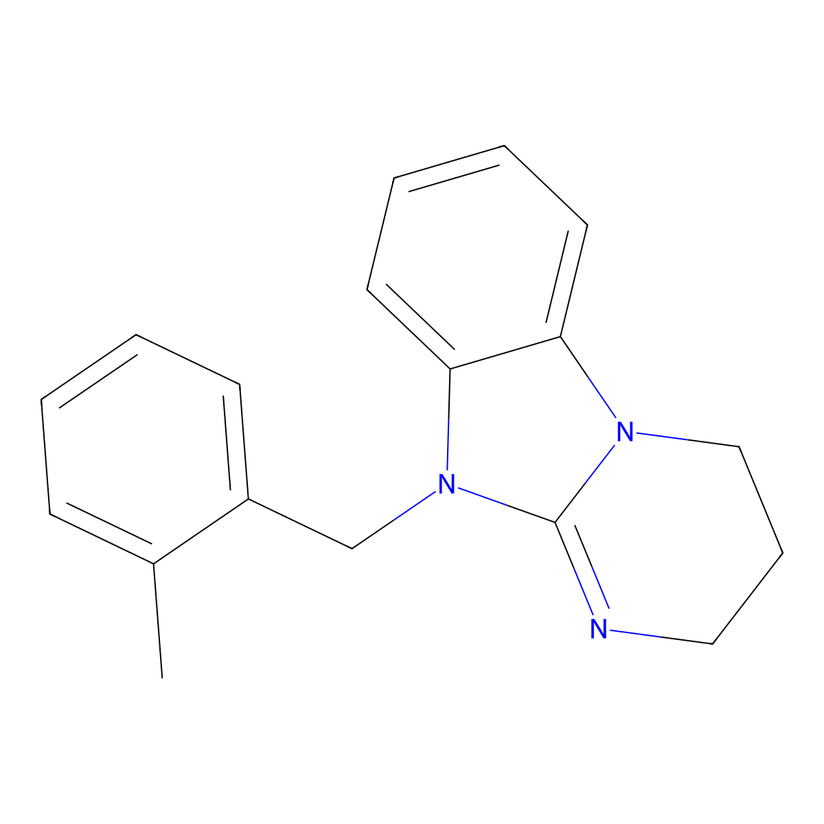 10-[(2-methylphenyl)methyl]-3,4-dihydro-2H-pyrimido[1,2-a]benzimidazole molecular structure, CAS 439126-90-6