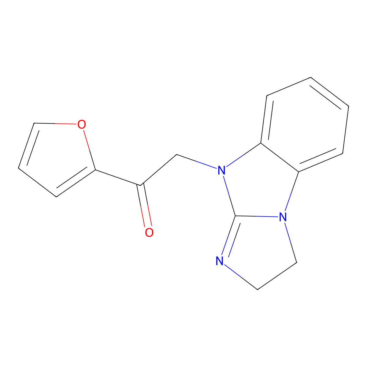 2-(1,2-Dihydroimidazo[1,2-a]benzimidazol-4-yl)-1-(furan-2-yl)ethanone molecular structure, CAS 439126-97-3