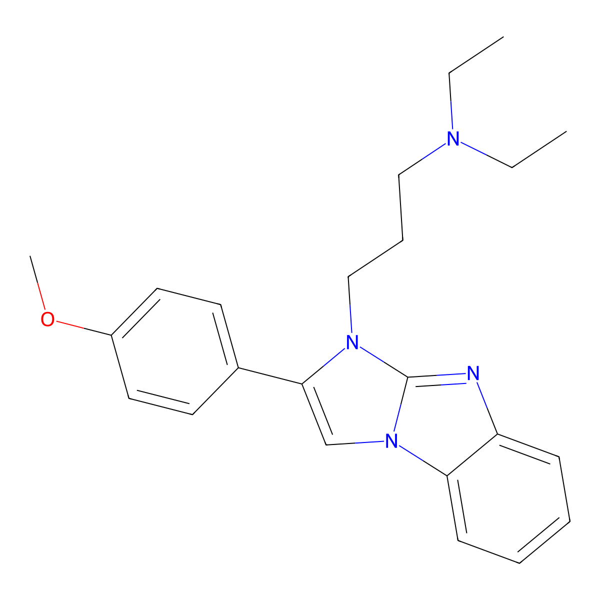 N,N-diethyl-3-[2-(4-methoxyphenyl)-1H-imidazo[1,2-a]benzimidazol-1-yl]propan-1-amine molecular structure, CAS 439127-19-2