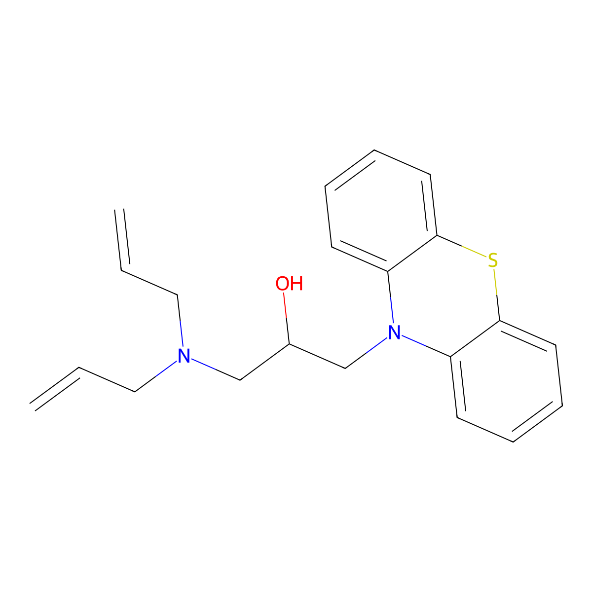 1-(diallylamino)-3-(10H-phenothiazin-10-yl)-2-propanol molecular structure, CAS 439128-31-1