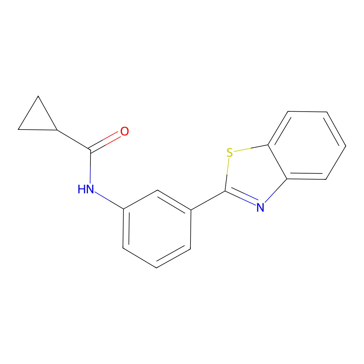 N-[3-(1,3-benzothiazol-2-yl)phenyl]cyclopropanecarboxamide molecular structure, CAS 439128-76-4