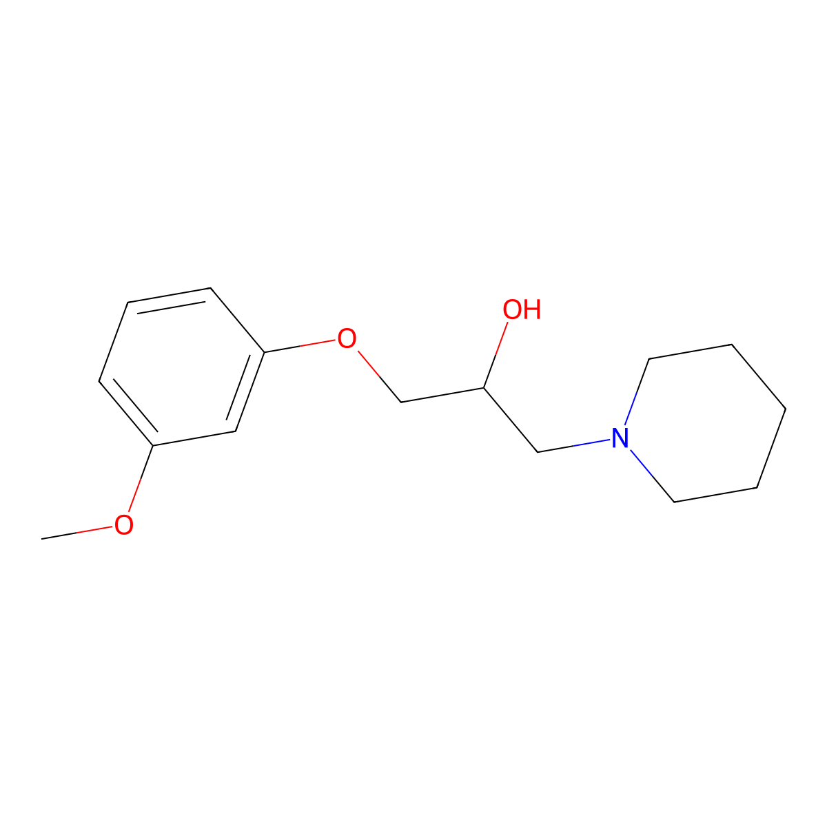 1-(3-Methoxyphenoxy)-3-(piperidin-1-yl)propan-2-ol molecular structure, CAS 439128-83-3