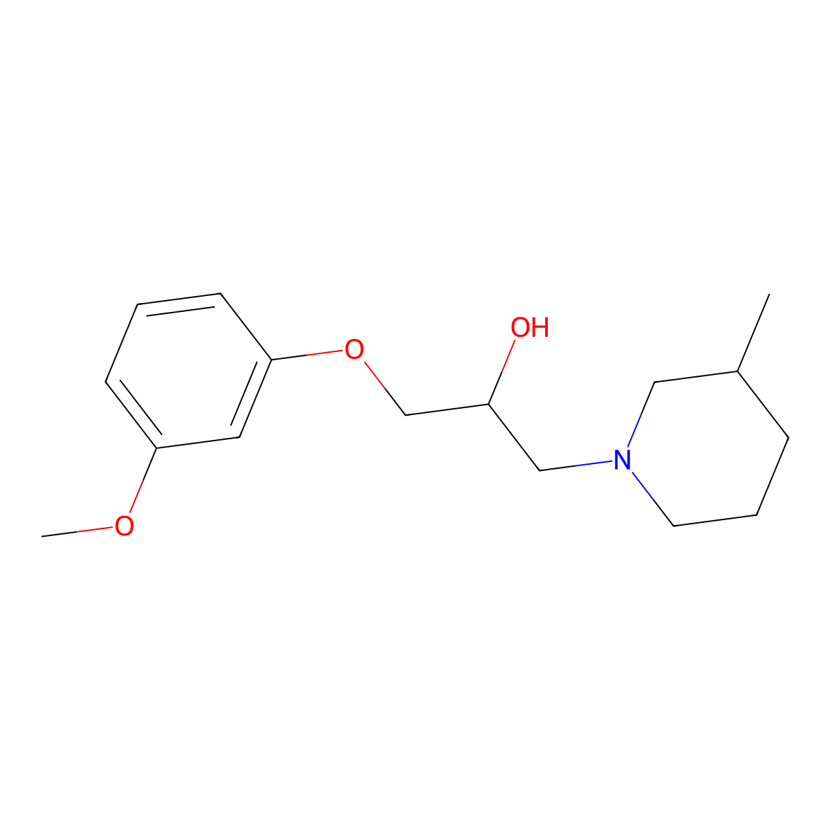 1-(3-Methoxyphenoxy)-3-(3-methylpiperidin-1-yl)propan-2-ol molecular structure, CAS 439128-86-6