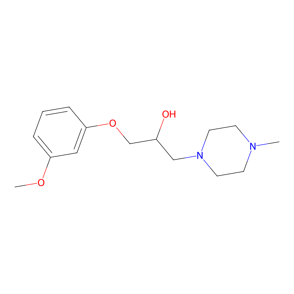 1-(3-Methoxyphenoxy)-3-(4-methylpiperazin-1-yl)propan-2-ol molecular structure, CAS 439128-87-7