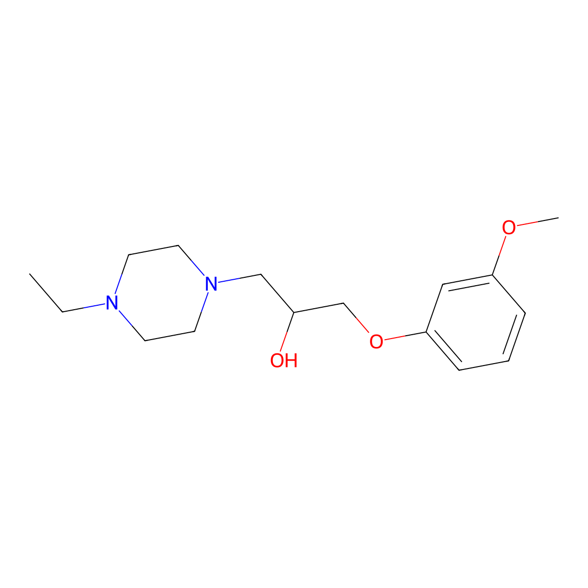 1-(4-Ethylpiperazin-1-yl)-3-(3-methoxyphenoxy)propan-2-ol molecular structure, CAS 439128-88-8