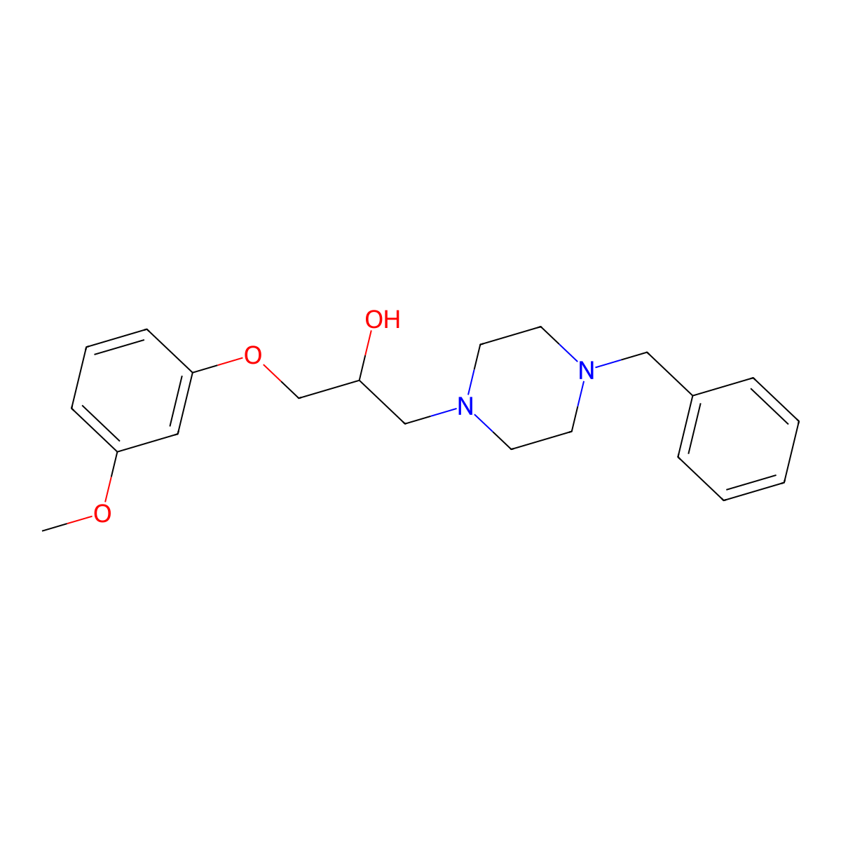 1-(4-Benzyl-1-piperazinyl)-3-(3-methoxyphenoxy)-2-propanol molecular structure, CAS 439128-92-4