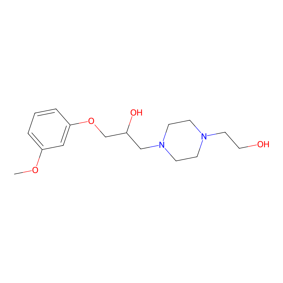 1-[4-(2-Hydroxyethyl)piperazin-1-yl]-3-(3-methoxyphenoxy)propan-2-ol molecular structure, CAS 439128-97-9