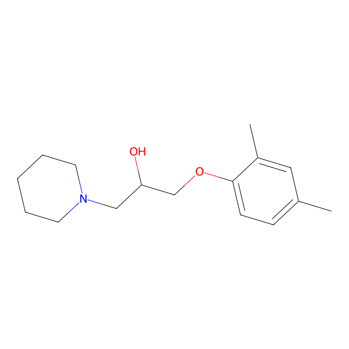 1-(2,4-Dimethylphenoxy)-3-(piperidin-1-yl)propan-2-ol molecular structure, CAS 439129-02-9
