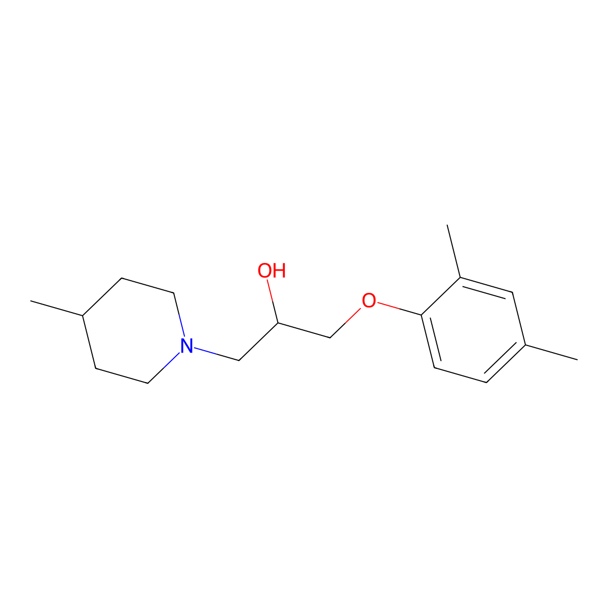 1-(2,4-Dimethylphenoxy)-3-(4-methylpiperidin-1-yl)propan-2-ol molecular structure, CAS 439129-04-1