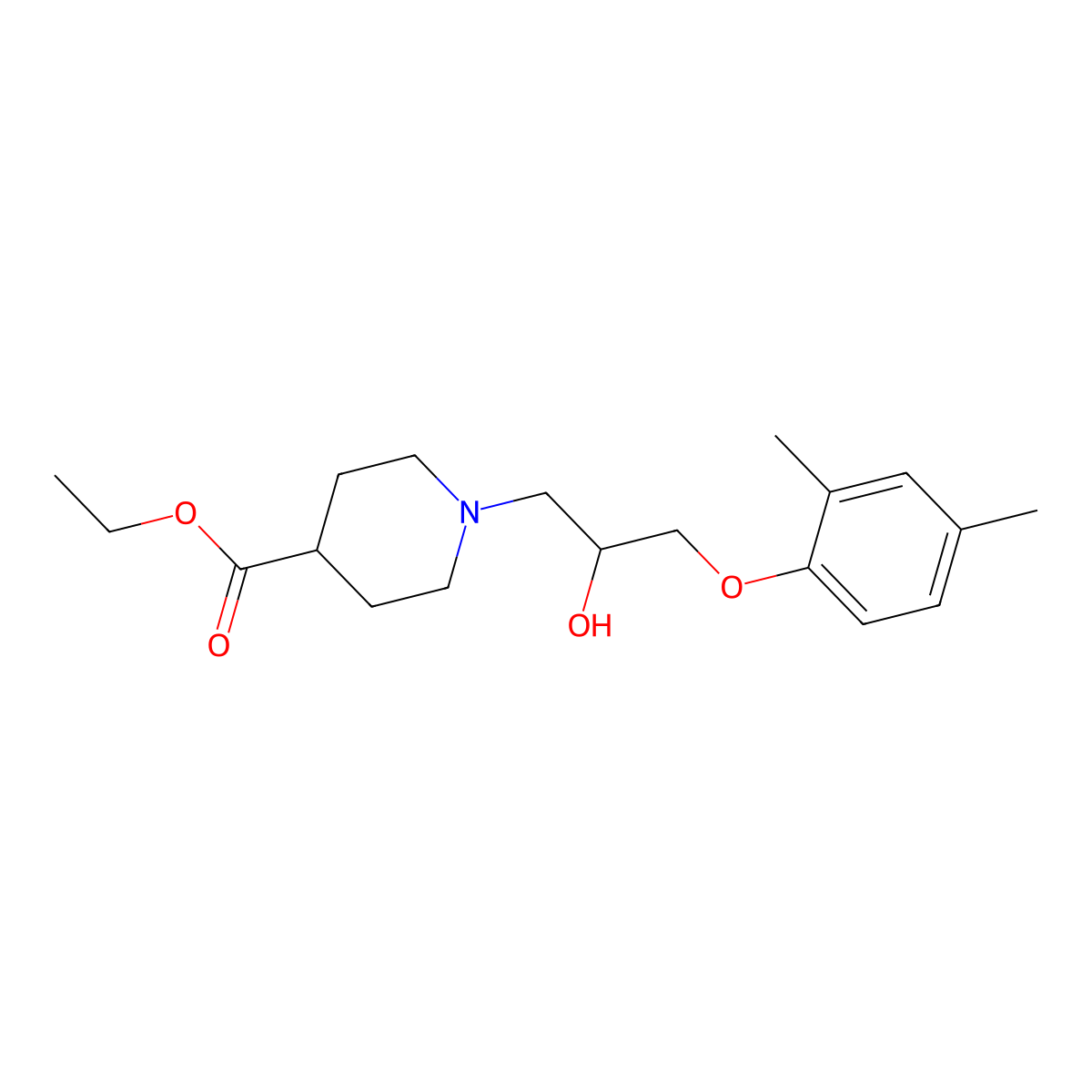 Ethyl 1-[3-(2,4-dimethylphenoxy)-2-hydroxypropyl]piperidine-4-carboxylate molecular structure, CAS 439129-11-0