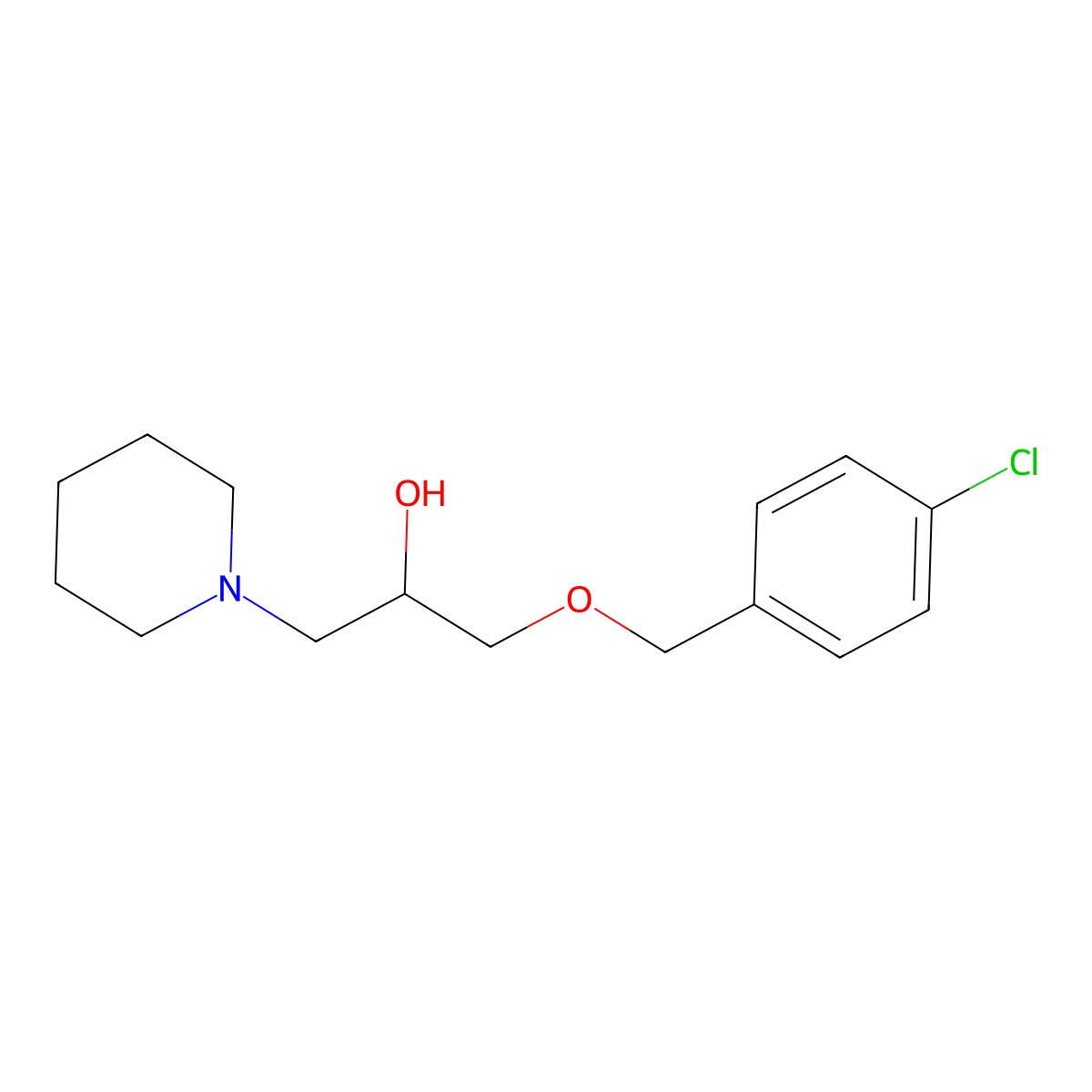 1-[(4-Chlorophenyl)methoxy]-3-(piperidin-1-YL)propan-2-OL molecular structure, CAS 439129-20-1