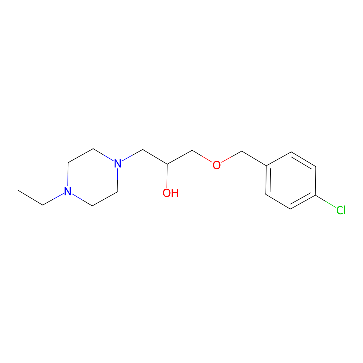 1-[(4-Chlorophenyl)methoxy]-3-(4-ethylpiperazin-1-yl)propan-2-ol molecular structure, CAS 439129-96-1