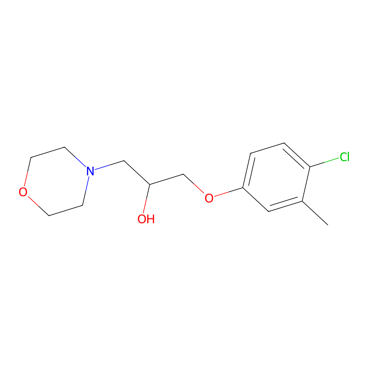1-(4-Chloro-3-methylphenoxy)-3-morpholin-4-ylpropan-2-ol molecular structure, CAS 439130-12-8