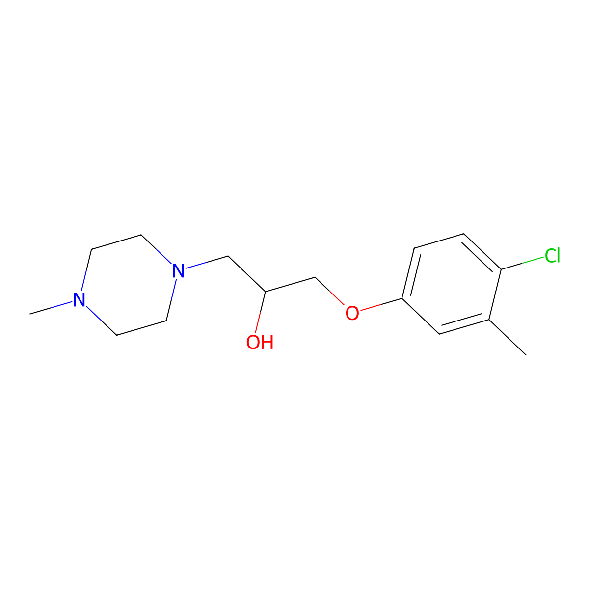 1-(4-Chloro-3-methylphenoxy)-3-(4-methylpiperazin-1-yl)propan-2-ol molecular structure, CAS 439130-14-0