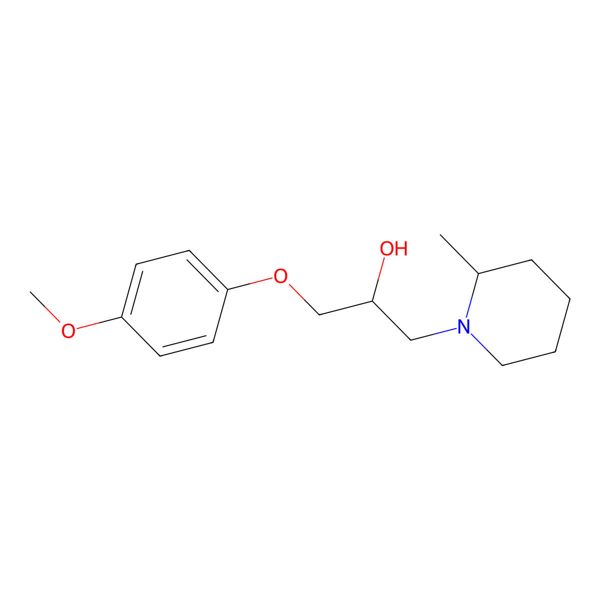 1-(4-Methoxyphenoxy)-3-(2-methylpiperidin-1-yl)propan-2-ol molecular structure, CAS 439130-36-6