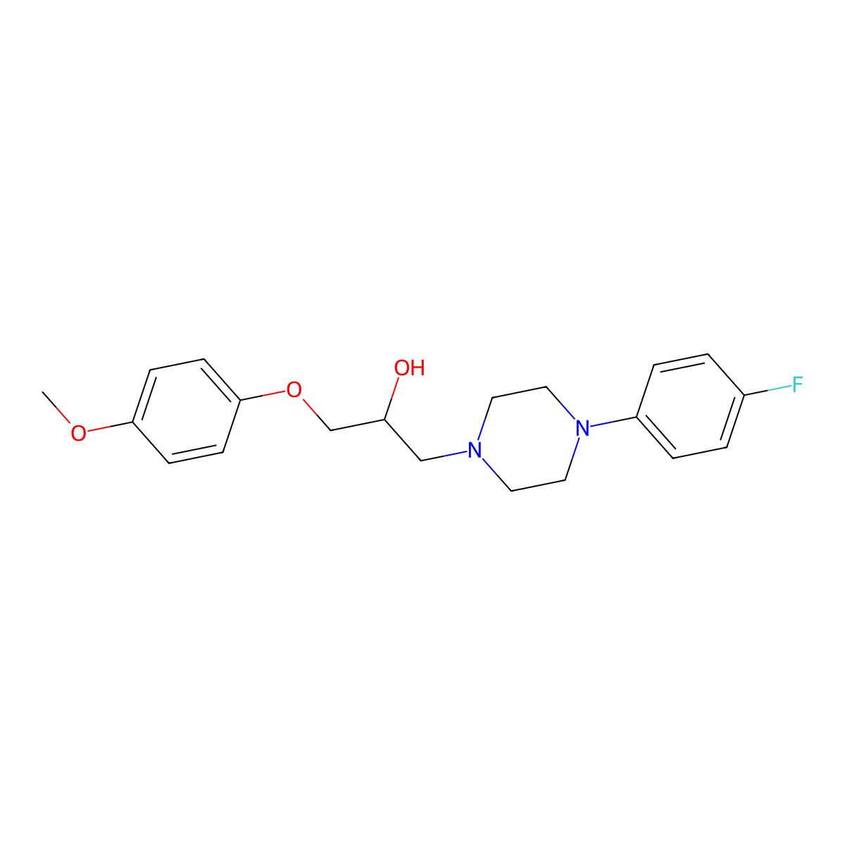 1-[4-(4-Fluorophenyl)piperazino]-3-(4-methoxyphenoxy)-2-propanol molecular structure, CAS 439130-37-7