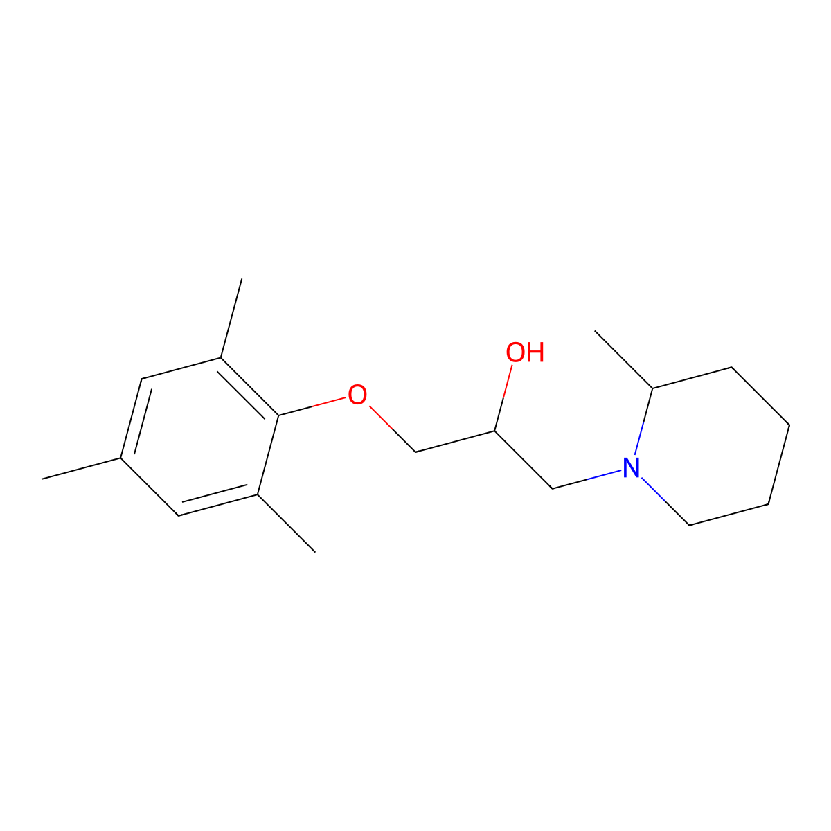 1-(2-Methylpiperidin-1-yl)-3-(2,4,6-trimethylphenoxy)propan-2-ol molecular structure, CAS 439130-38-8