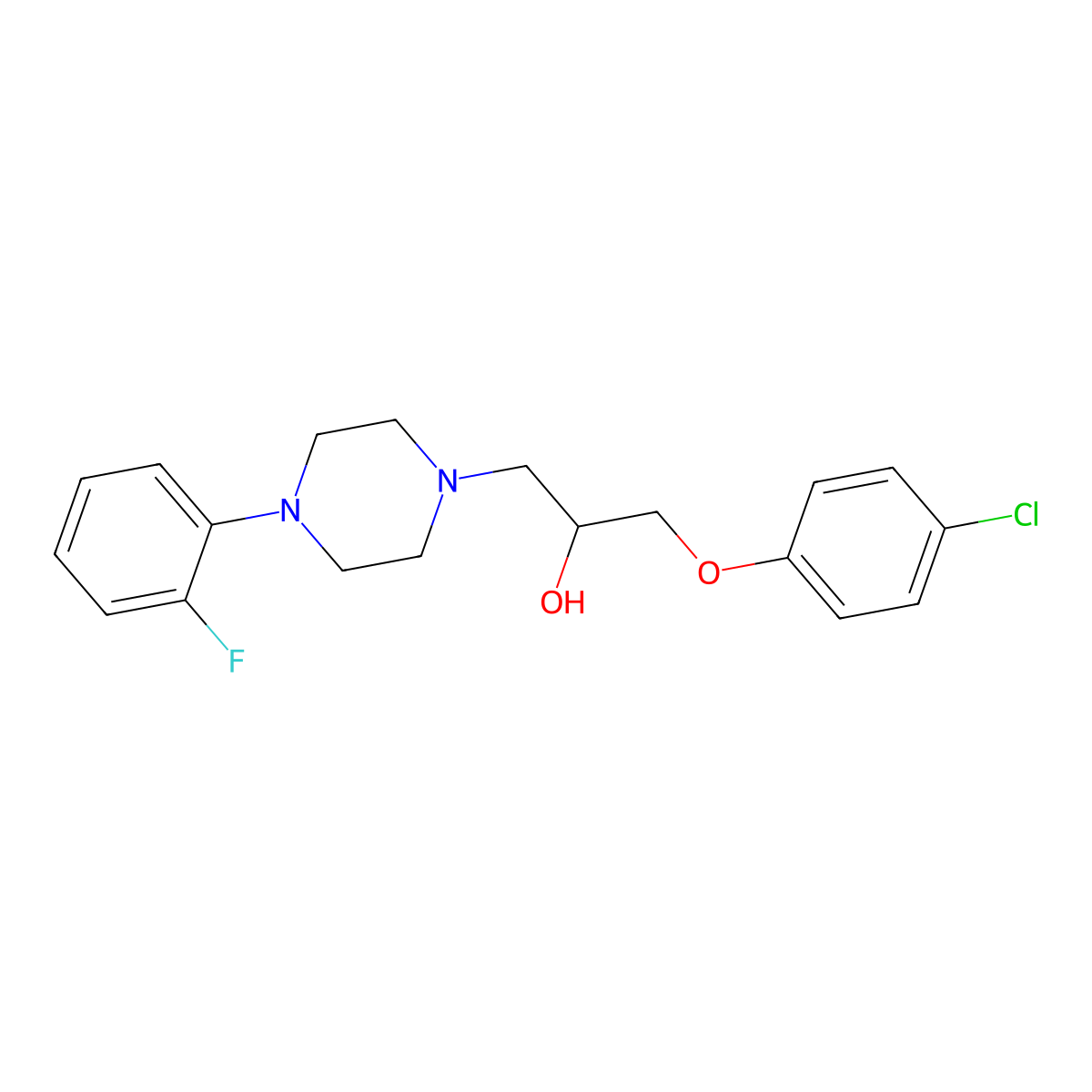 1-(4-Chlorophenoxy)-3-[4-(2-fluorophenyl)piperazin-1-yl]propan-2-ol molecular structure, CAS 439130-66-2