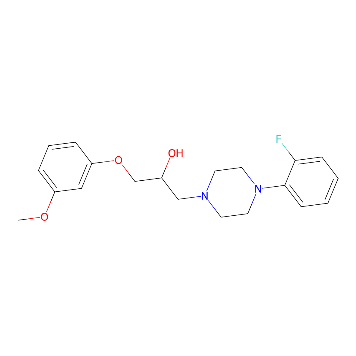 1-[4-(2-Fluorophenyl)piperazin-1-yl]-3-(3-methoxyphenoxy)propan-2-ol molecular structure, CAS 439130-74-2