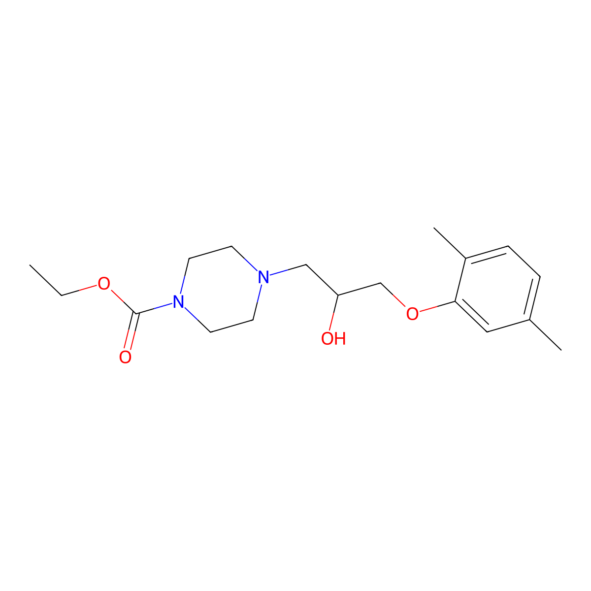 Ethyl 4-[3-(2,5-dimethylphenoxy)-2-hydroxypropyl]-1-piperazinecarboxylate molecular structure, CAS 439130-84-4