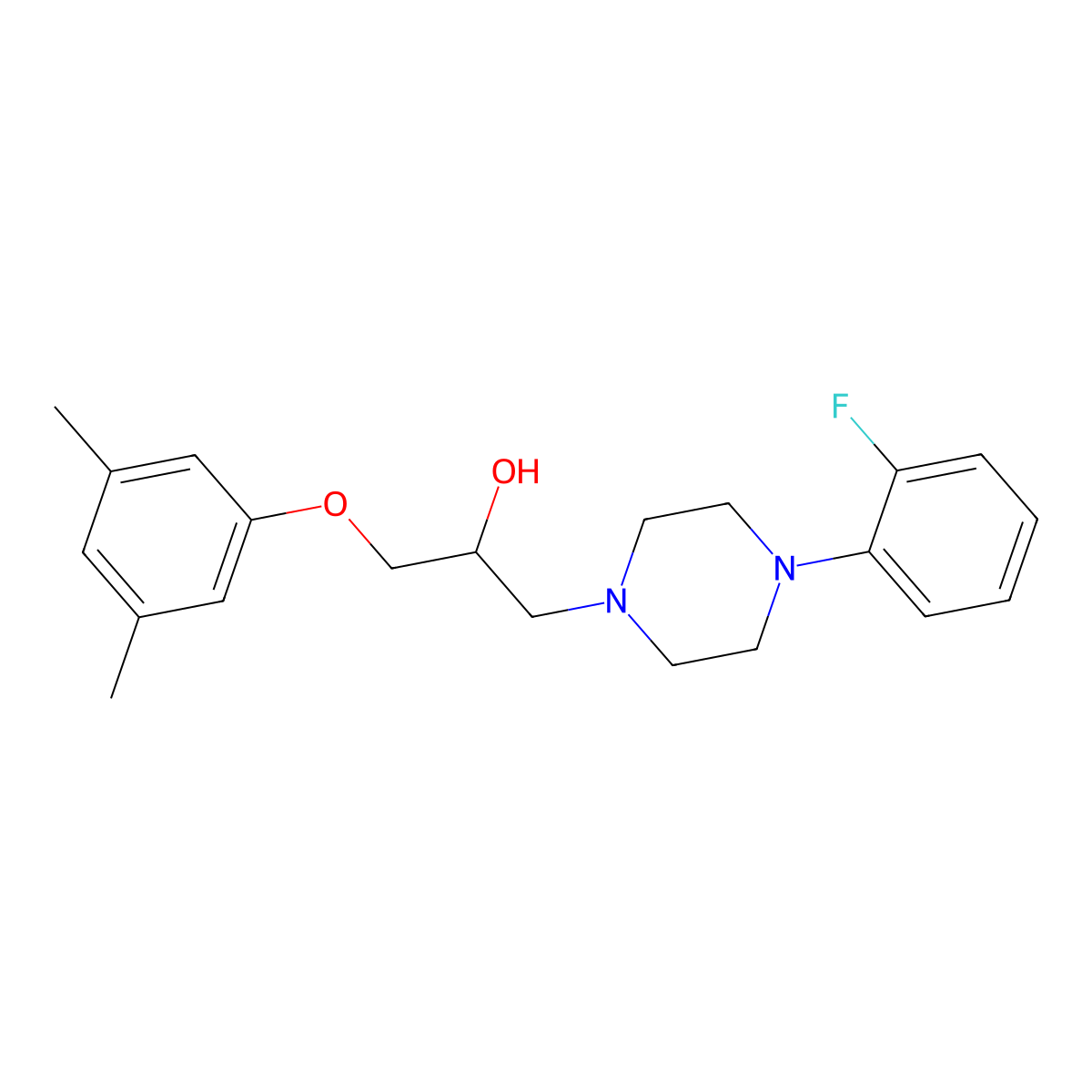 1-(3,5-Dimethylphenoxy)-3-[4-(2-fluorophenyl)piperazin-1-yl]propan-2-ol molecular structure, CAS 439130-95-7