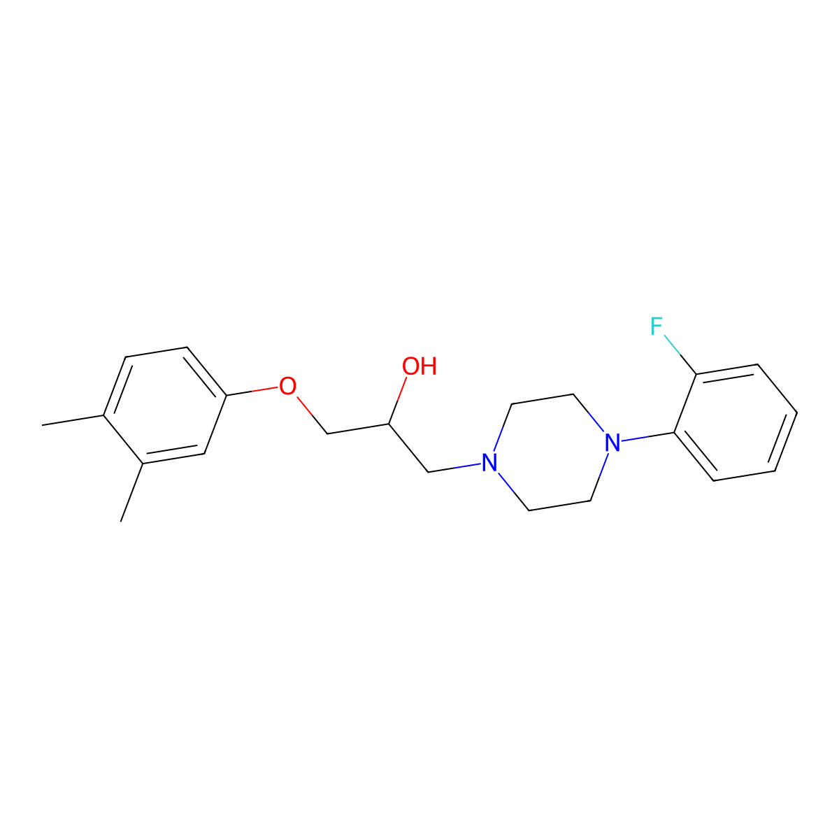 1-(3,4-Dimethylphenoxy)-3-[4-(2-fluorophenyl)piperazin-1-yl]propan-2-ol molecular structure, CAS 439130-96-8