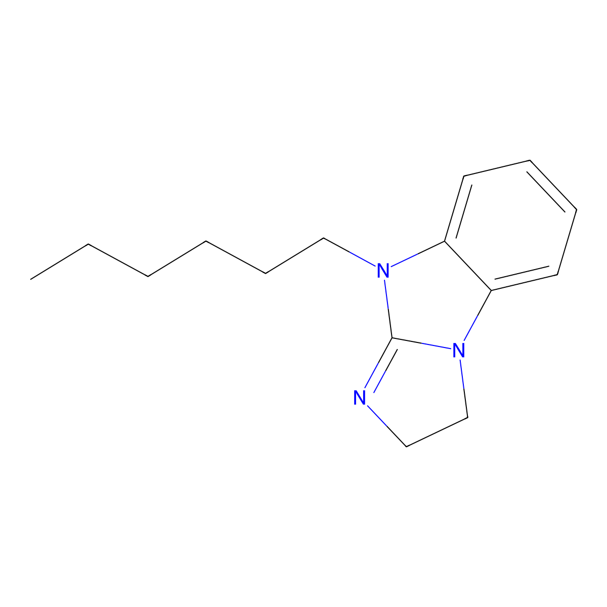 9-hexyl-2,9-dihydro-3H-imidazo[1,2-a]benzimidazole molecular structure, CAS 439131-56-3