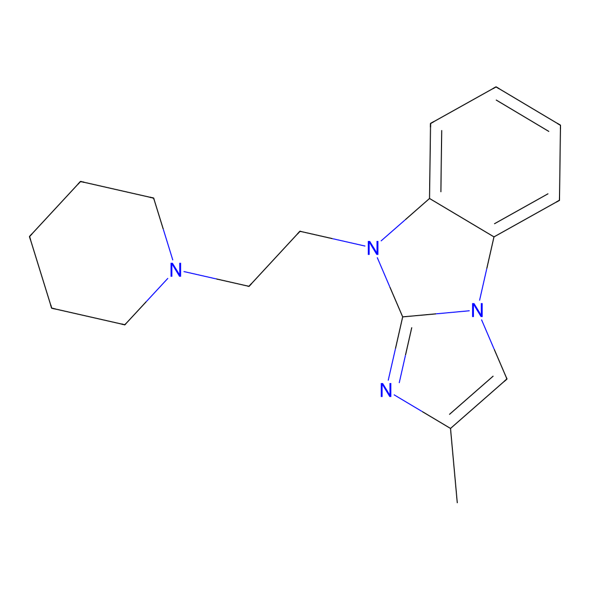 2-Methyl-4-(2-piperidin-1-ylethyl)imidazo[1,2-a]benzimidazole molecular structure, CAS 439131-62-1