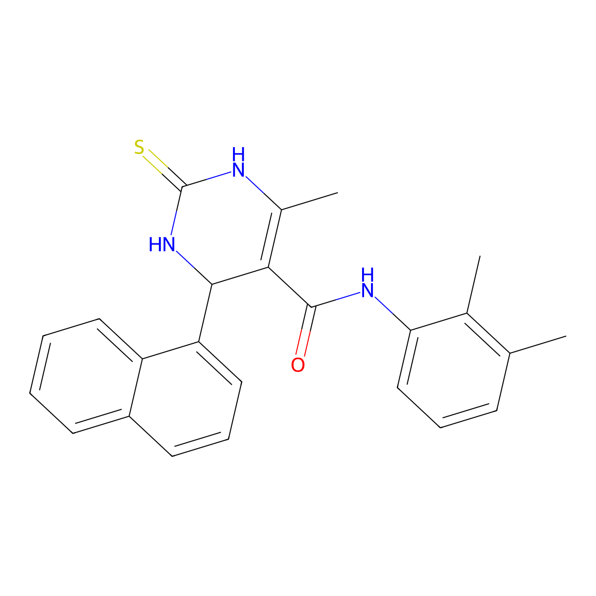 N-(2,3-dimethylphenyl)-6-methyl-4-naphthalen-1-yl-2-sulfanylidene-3,4-dihydro-1H-pyrimidine-5-carboxamide molecular structure, CAS 439133-10-5