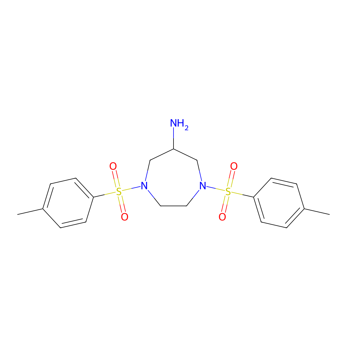 1,4-Bis(4-methylbenzenesulfonyl)-1,4-diazepan-6-amine molecular structure, CAS 439134-38-0