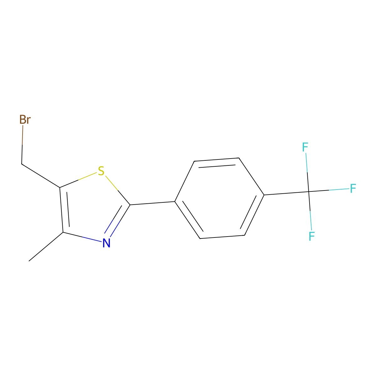 5-(Bromomethyl)-4-methyl-2-[4-(trifluoromethyl)phenyl]-1,3-thiazole molecular structure, CAS 439134-78-8
