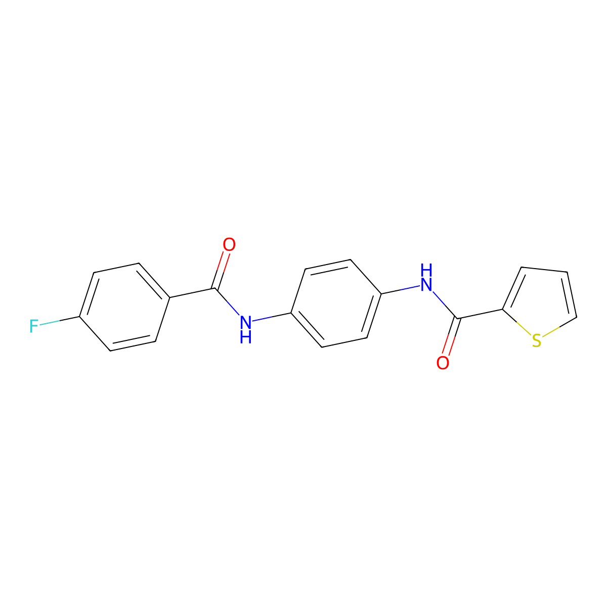 N-{4-[(4-fluorobenzoyl)amino]phenyl}-2-thiophenecarboxamide molecular structure, CAS 439136-38-6