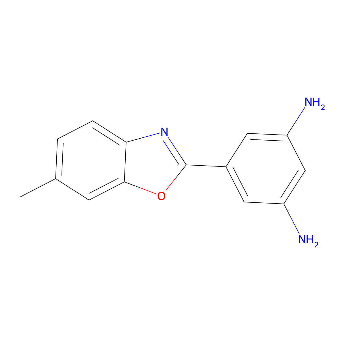 5-(6-Methyl-benzooxazol-2-yl)-benzene-1,3-diamine molecular structure, CAS 439136-81-9
