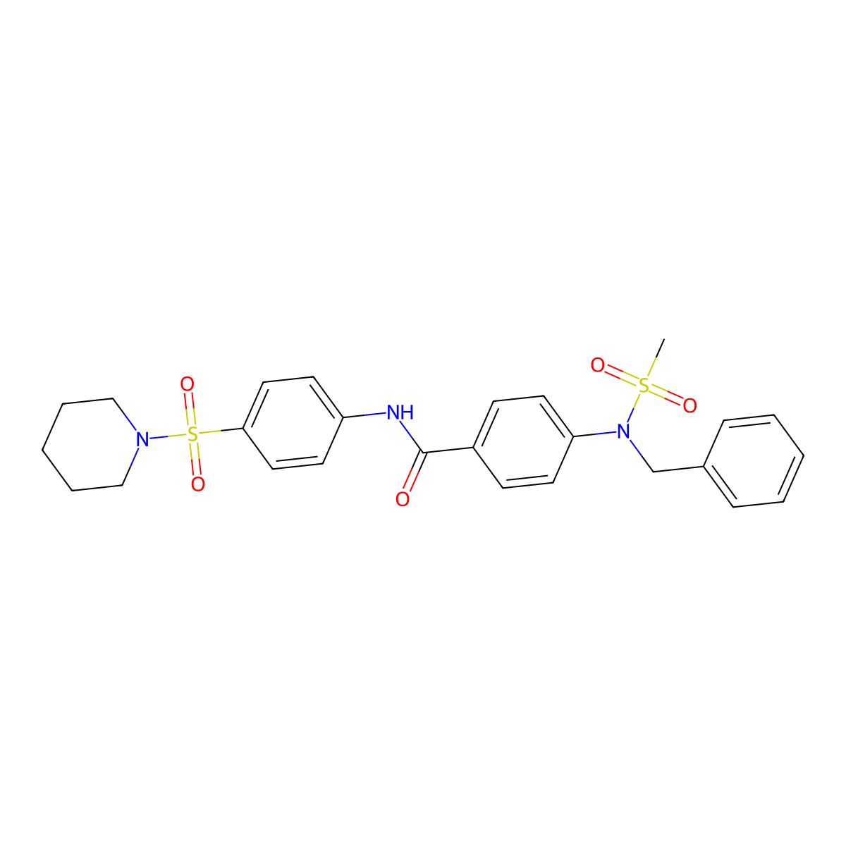 4-[benzyl(methylsulfonyl)amino]-N-(4-piperidin-1-ylsulfonylphenyl)benzamide molecular structure, CAS 439137-33-4
