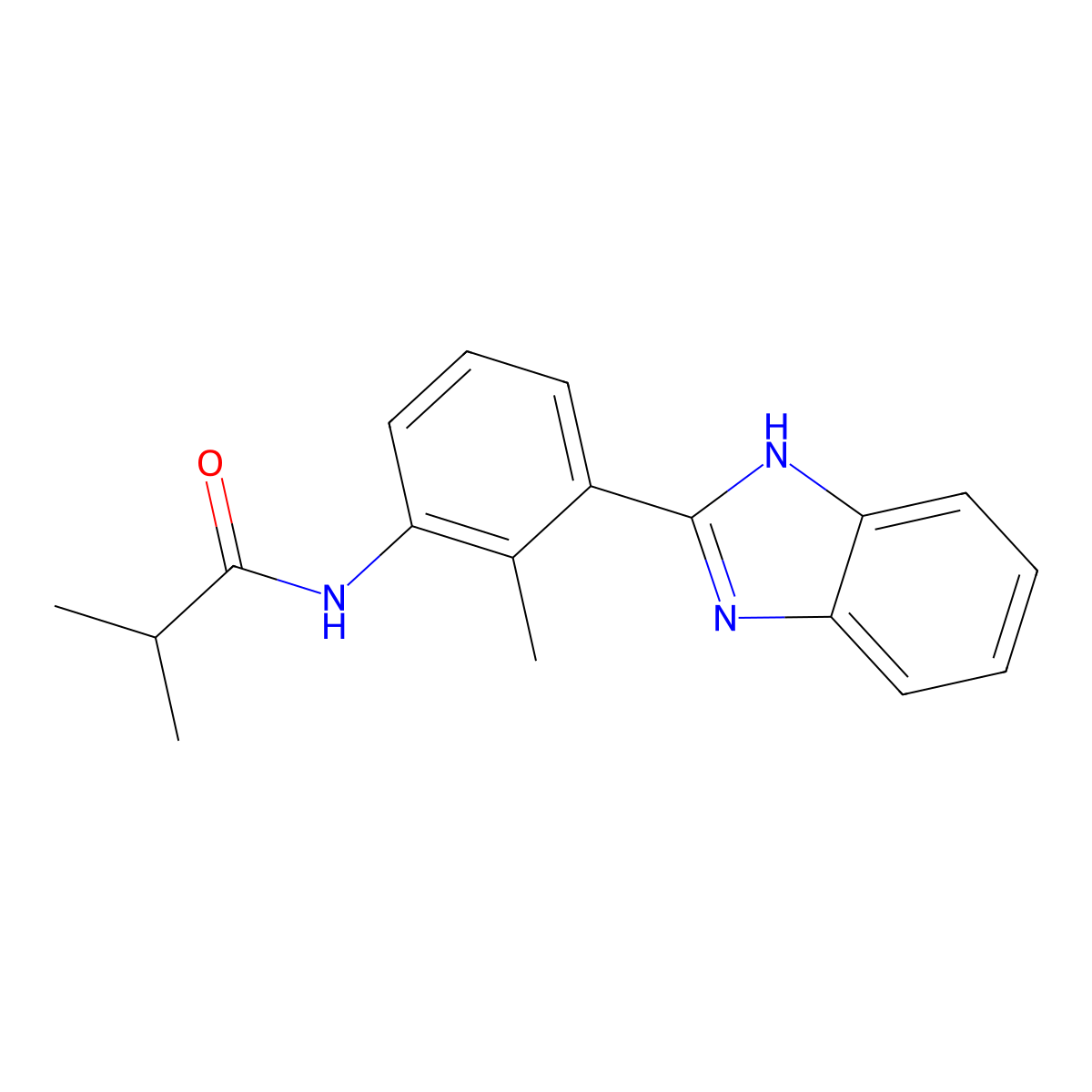 N-[3-(1H-benzimidazol-2-yl)-2-methylphenyl]-2-methylpropanamide molecular structure, CAS 439137-63-0