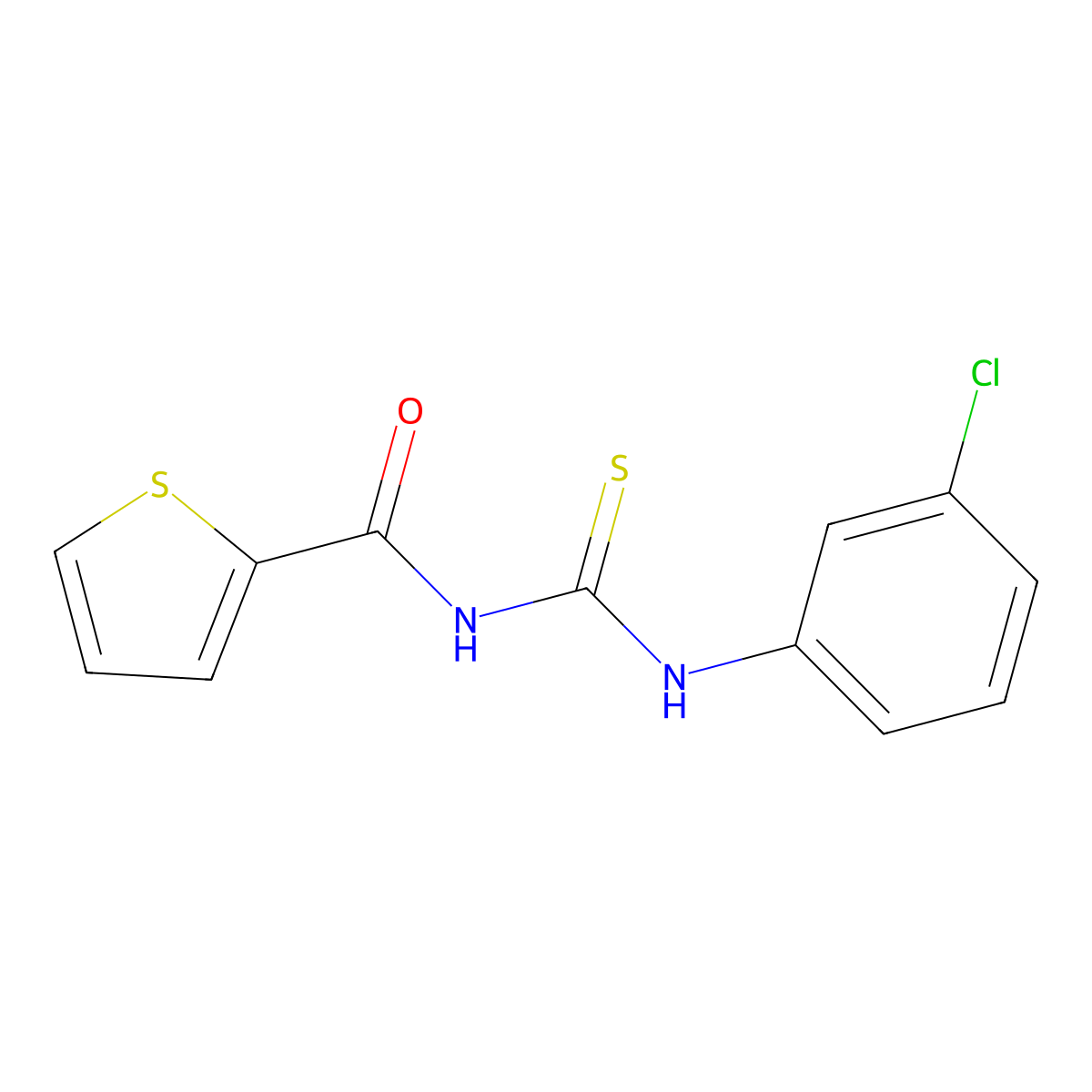 N-[(3-chlorophenyl)carbamothioyl]thiophene-2-carboxamide molecular structure, CAS 439137-64-1
