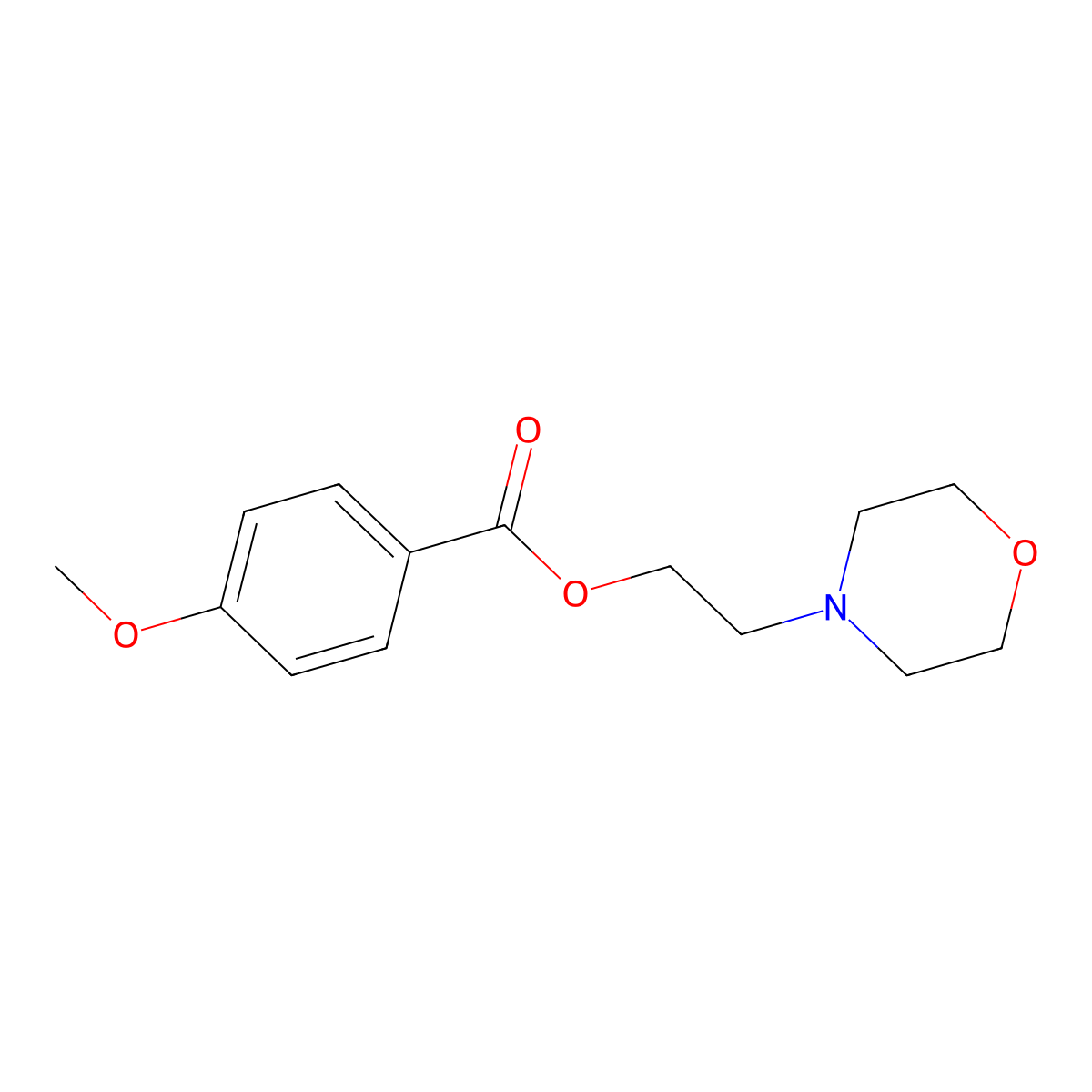 2-Morpholin-4-ylethyl 4-methoxybenzoate molecular structure, CAS 439138-47-3