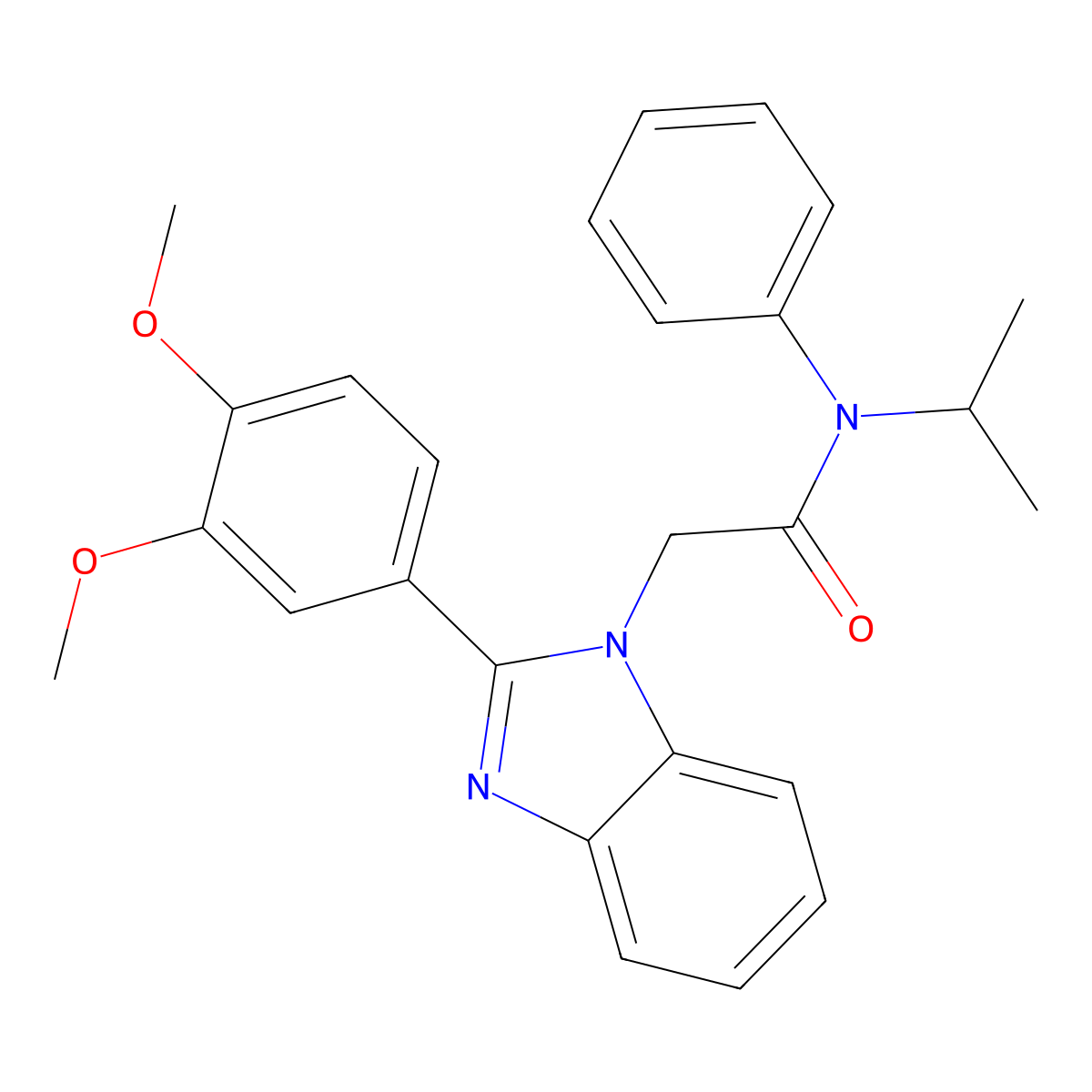 2-(2-(3,4-dimethoxyphenyl)-1H-benzo[d]imidazol-1-yl)-N-isopropyl-N-phenylacetamide molecular structure, CAS 439138-68-8