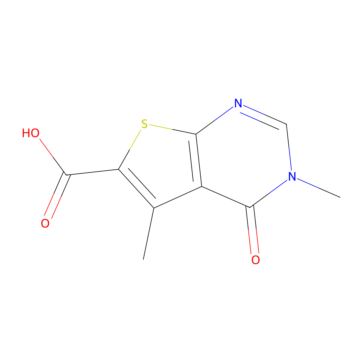 3,5-dimethyl-4-oxo-3H,4H-thieno[2,3-d]pyrimidine-6-carboxylic acid molecular structure, CAS 439138-78-0