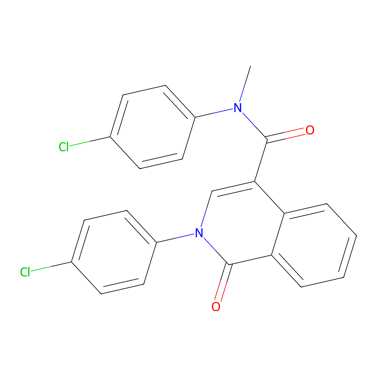 N,2-bis(4-chlorophenyl)-N-methyl-1-oxo-1,2-dihydroisoquinoline-4-carboxamide molecular structure, CAS 439140-70-2